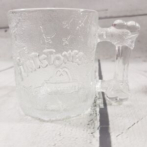 The Flintstones Mug Glass Cup McDonald's 1993 Used